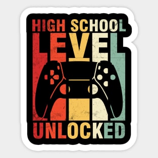 Gamer Student High School Level Unlocked Back To School Day Sticker